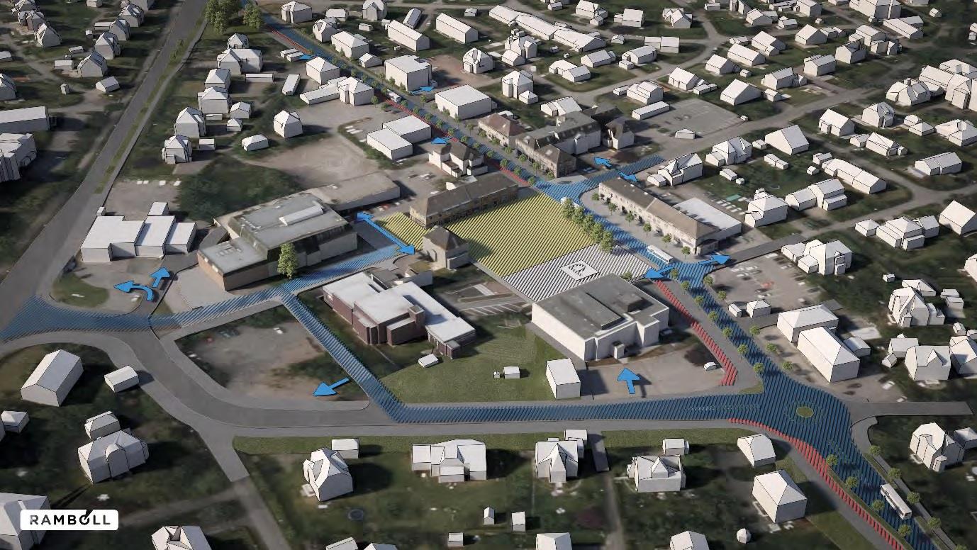 Illustrasjon fra forslaget til gatebruksplan for Teie sentrum.