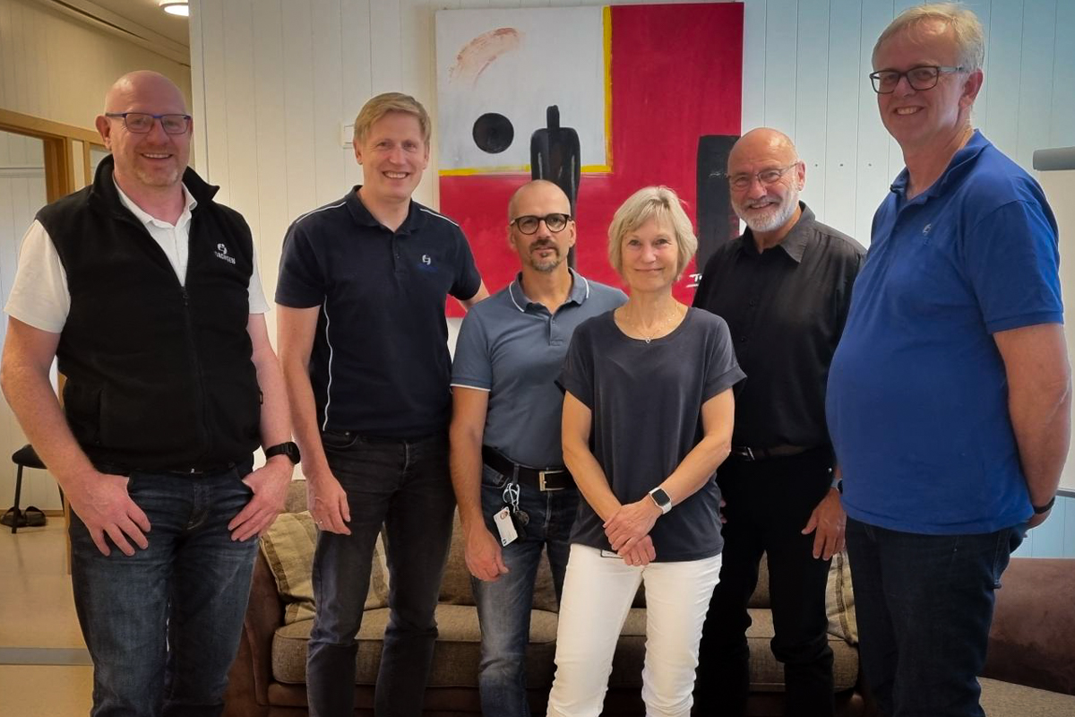 Fra venstre: Kjell Harald Kløvstad – Isachsen Anlegg AS Ronny Abelsen – Isachsen Anlegg AS Matthias Krügersson – Holmestrand kommune Grethe Bodholt – Vestfold Fylkeskommune Gunnar Berg Treidene – Vestfold Fylkeskommune Jan Granlund Isachsen Anlegg AS