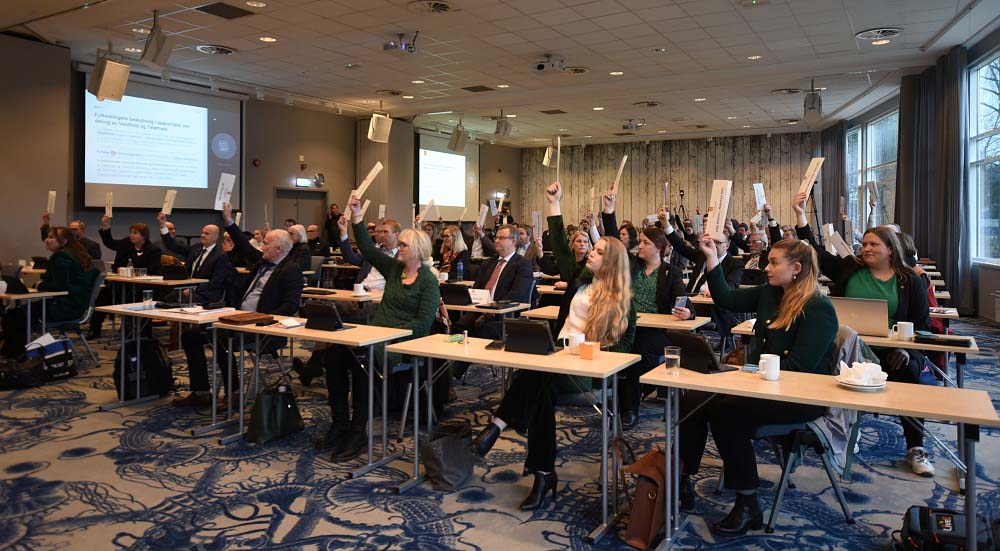 Bilde av avstemningen i fylkestinget