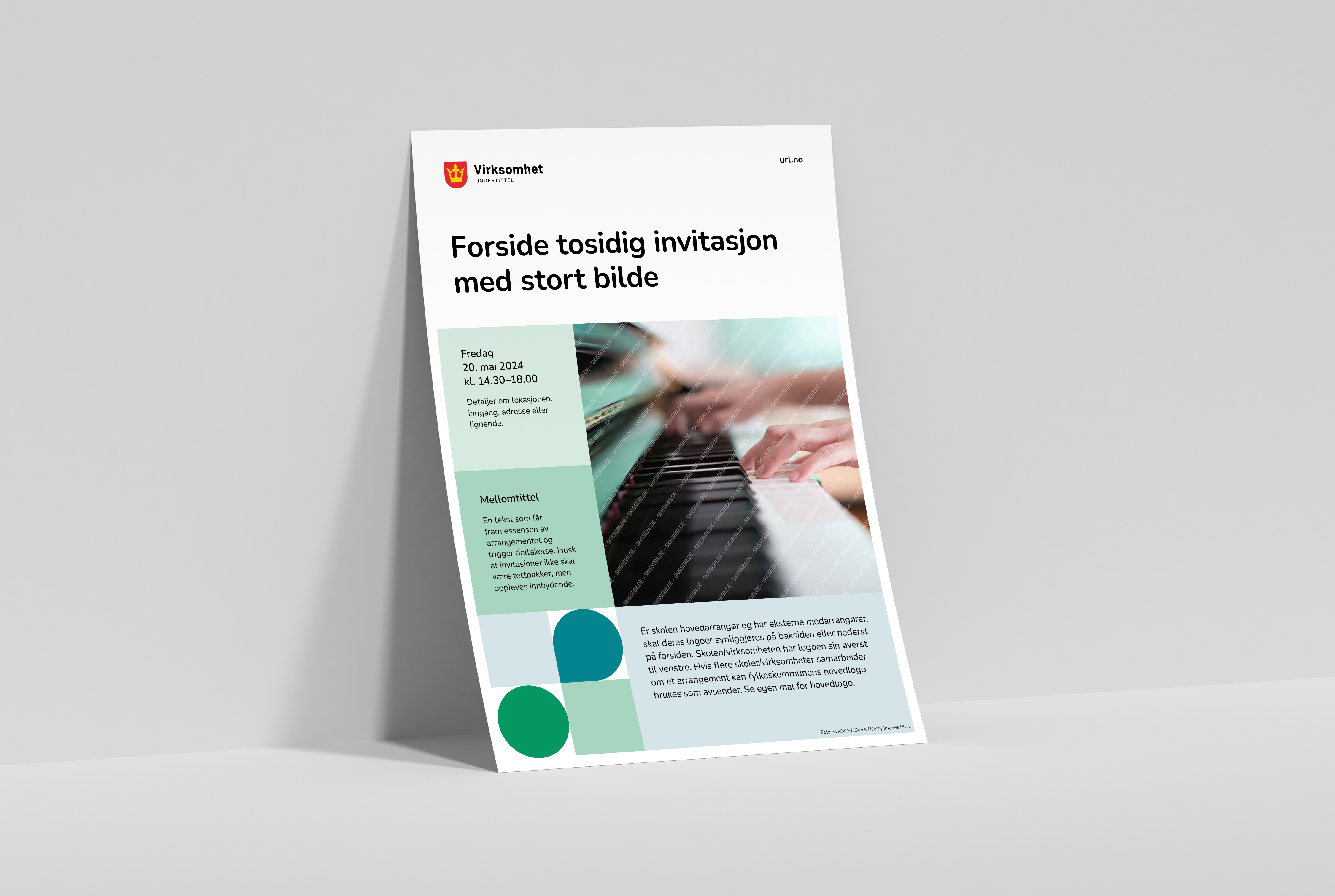 Mockup av tosidig invitasjon