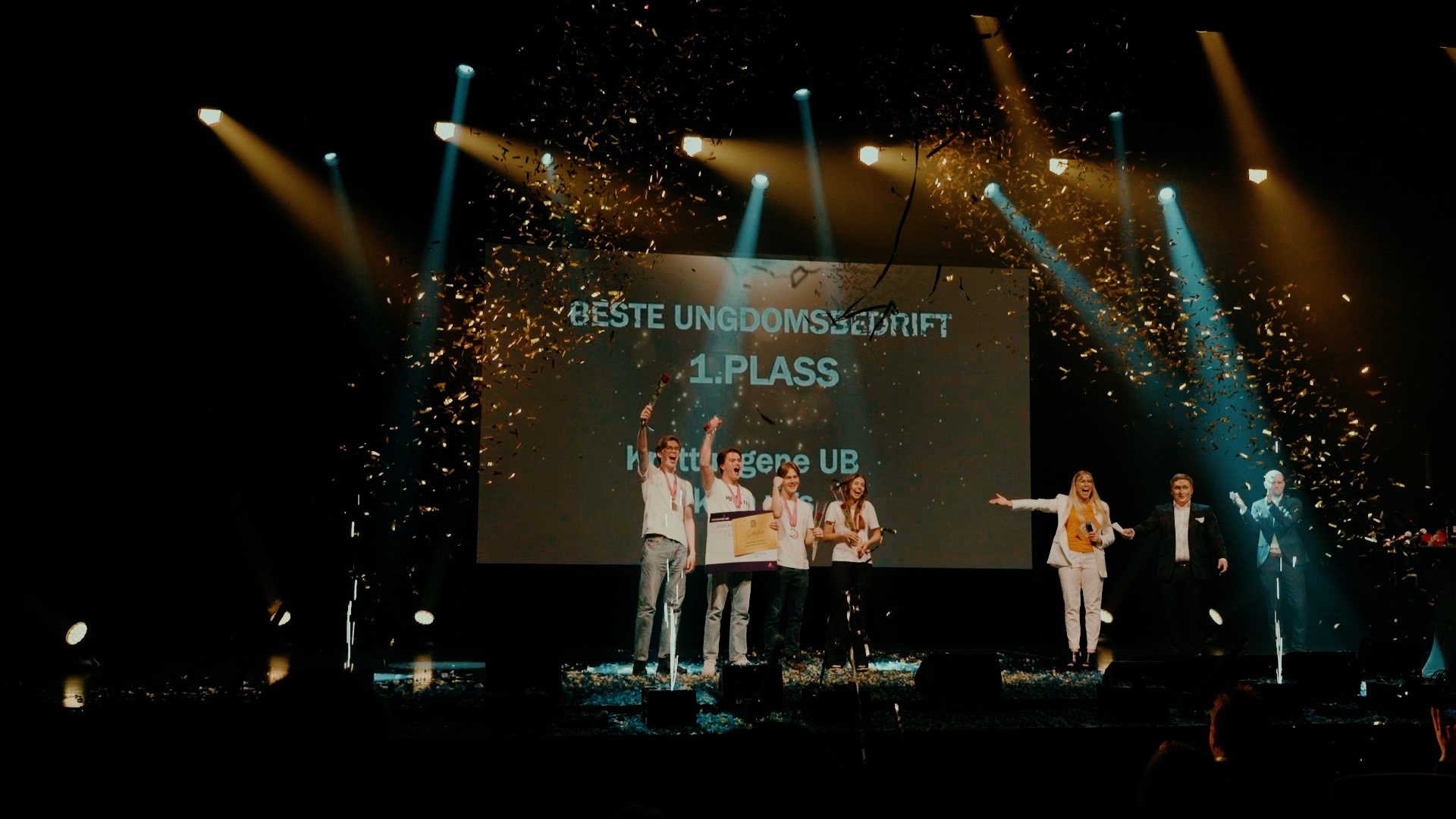 Kruttungene fra Skien videregående skole imponerte med krutongene sine. Foto: Ungt Entreprenørskap.