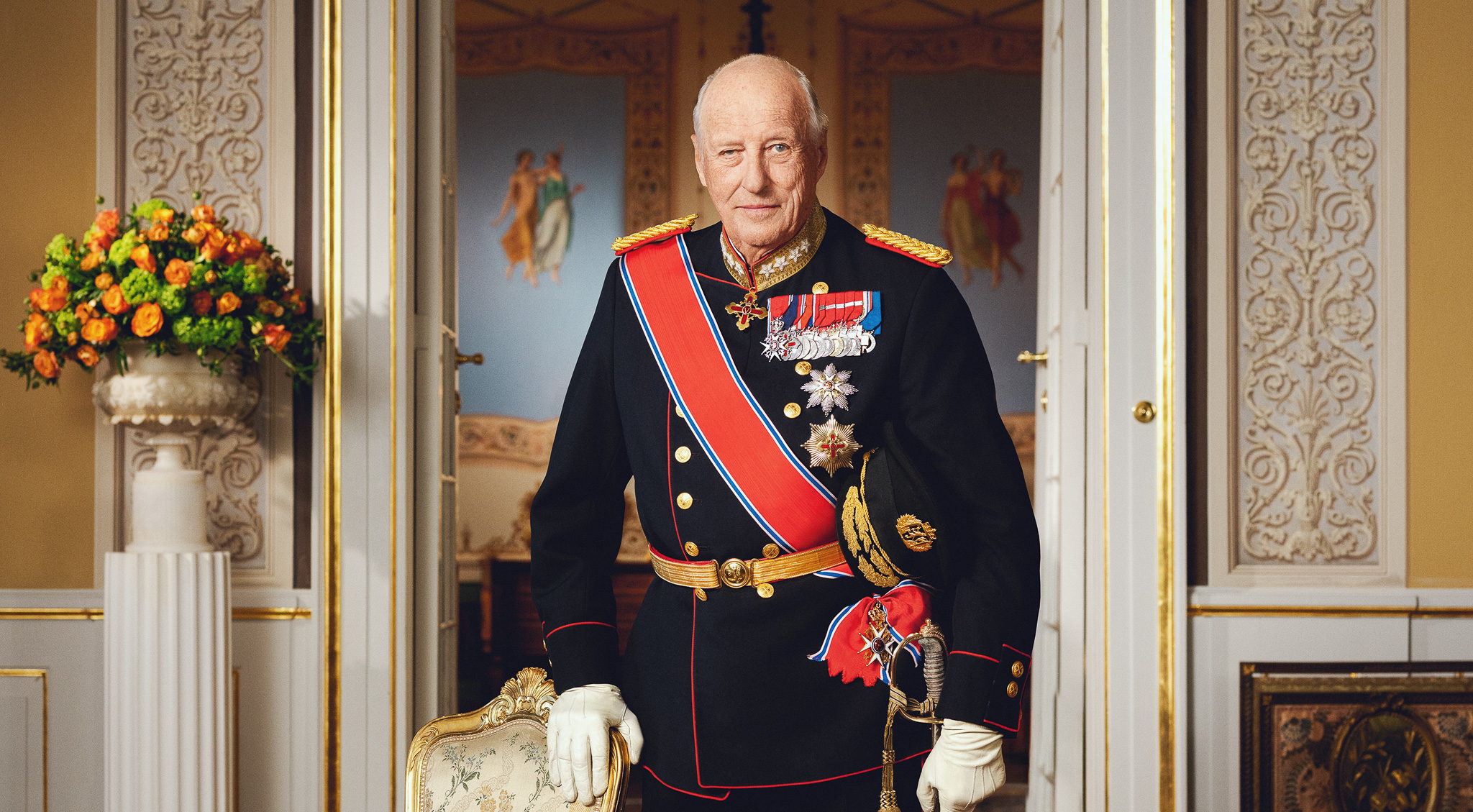 Bilde av kongen stående